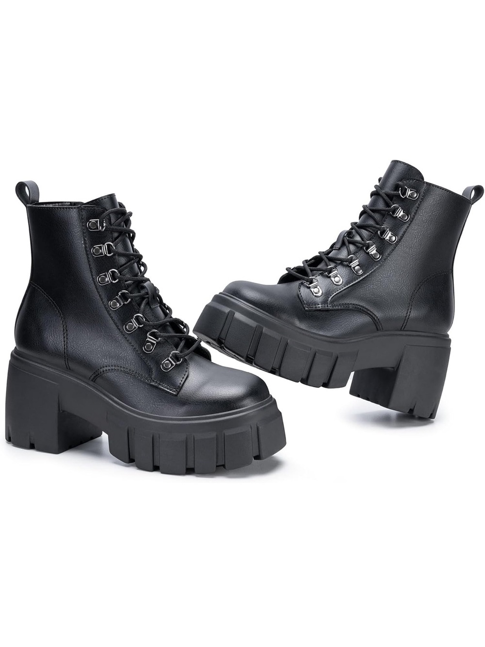 Platform Combat Boots - Black